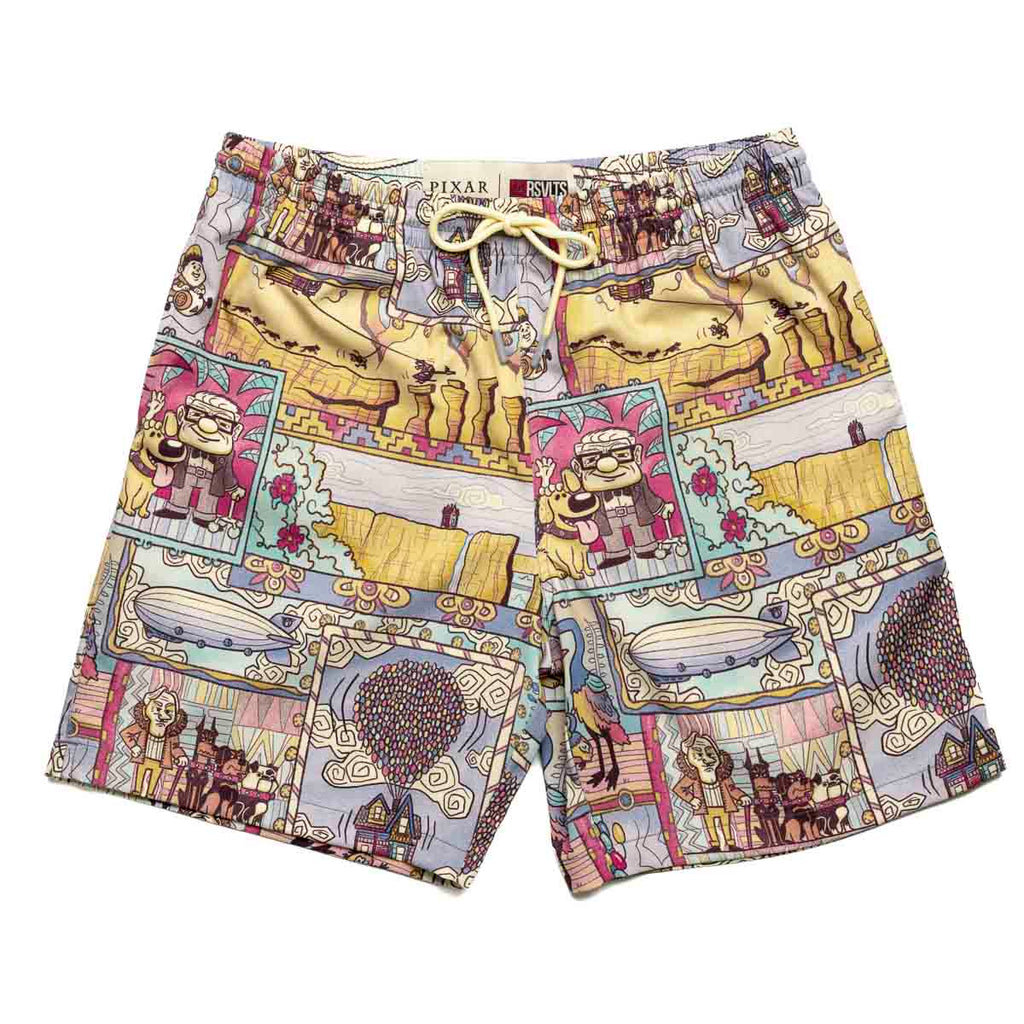 RSVLTS Paradise Found Hybrid Shorts in Brown — front view