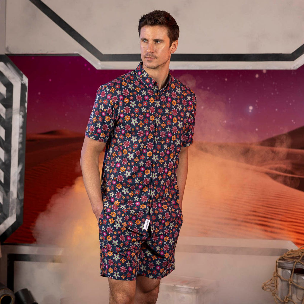 RSVLTS Galactic Garden KUNUFLEX Short Sleeve Shirt in Multicolor — detail 6