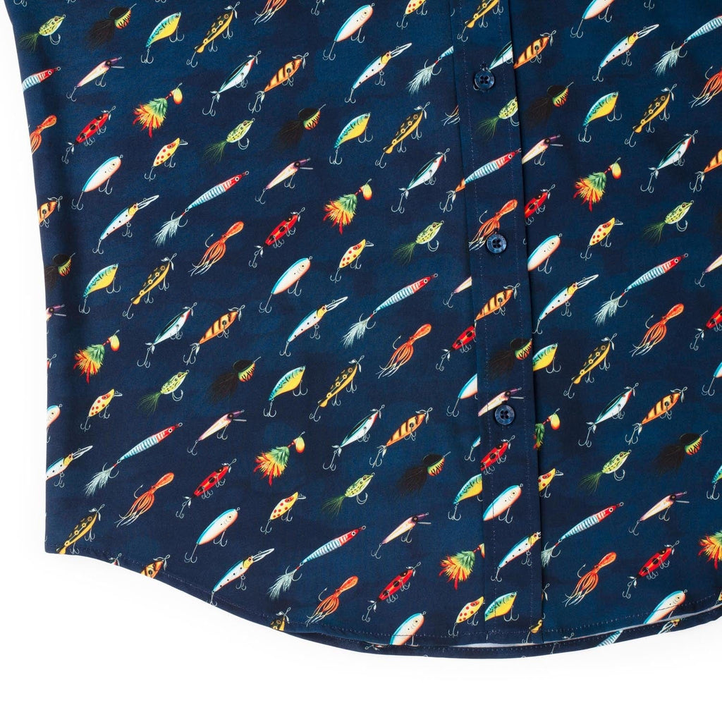 RSVLTS Lure ‘Em In KUNUFLEX Short Sleeve Shirt in Blue — detail 9