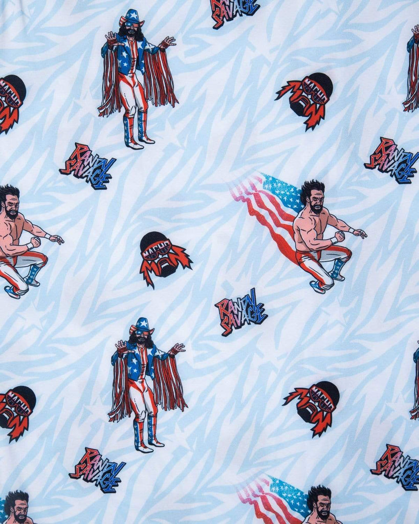 RSVLTS Macho Man USA KUNUFLEX Short Sleeve Shirt in Blue — detail 7