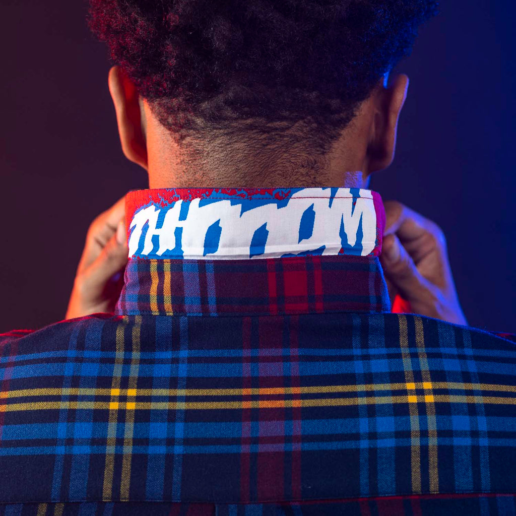 RSVLTS Thor BorlandFlex Long Sleeve Flannel in Blue — detail 4