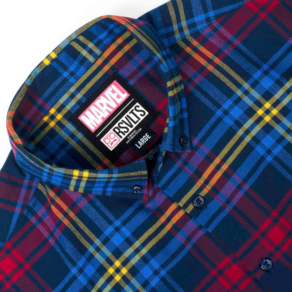 RSVLTS Thor BorlandFlex Long Sleeve Flannel in Blue — detail 2