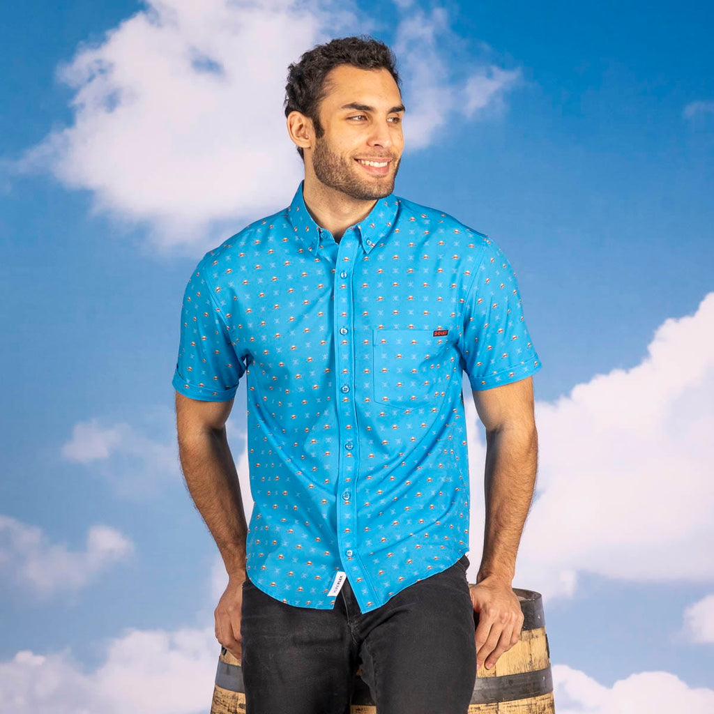 RSVLTS Lil Straw Hats KUNUFLEX Short Sleeve Shirt in Blue — detail 6