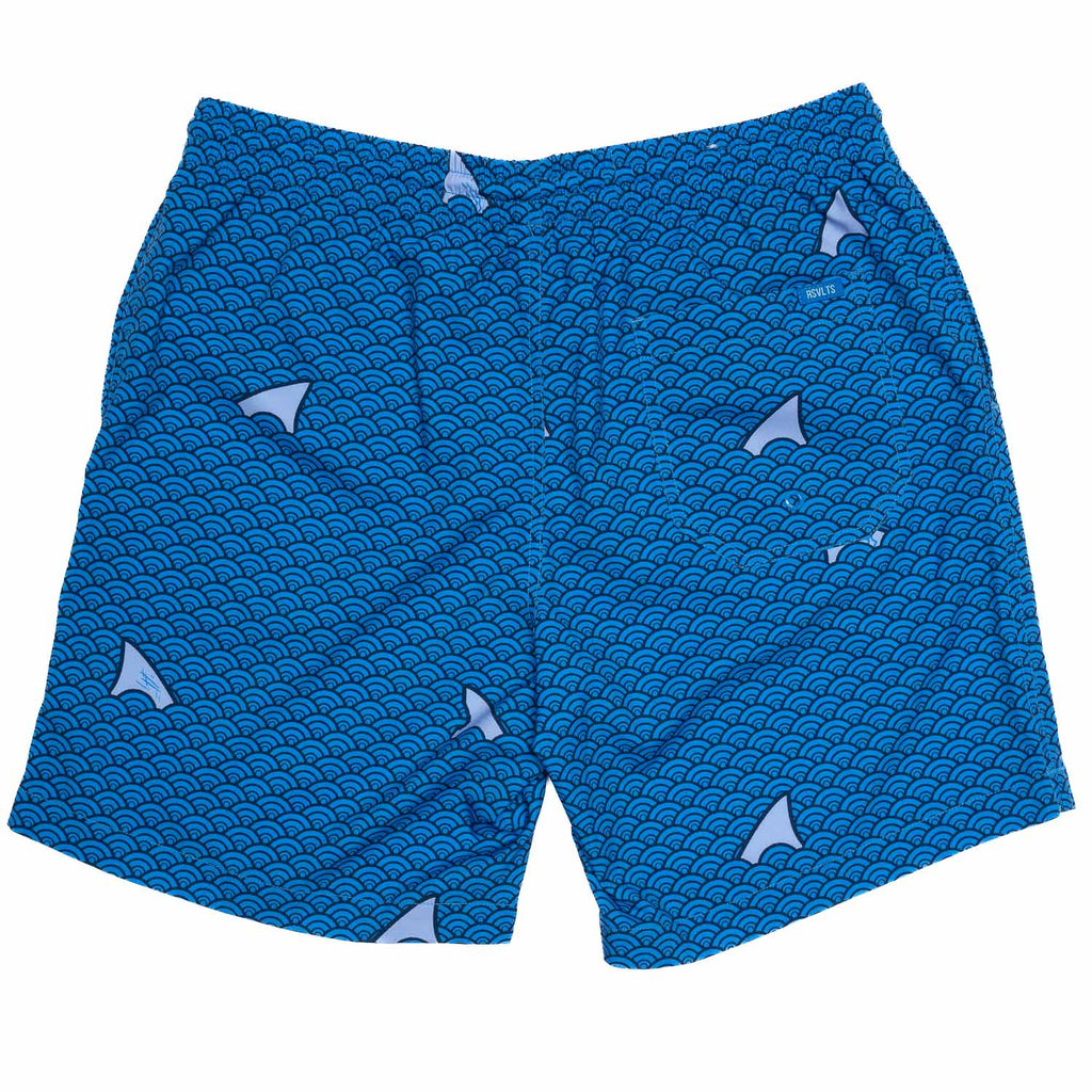 RSVLTS Shark Deco Hybrid Shorts in Blue — detail 4