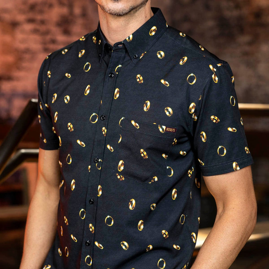 RSVLTS The One Ring KUNUFLEX Short Sleeve Shirt in Black — detail 7
