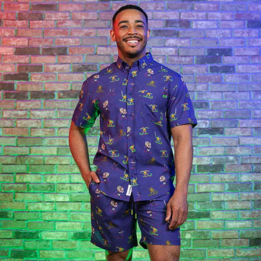 RSVLTS Cheapskatin' KUNUFLEX Short Sleeve Shirt in Purple — detail 4
