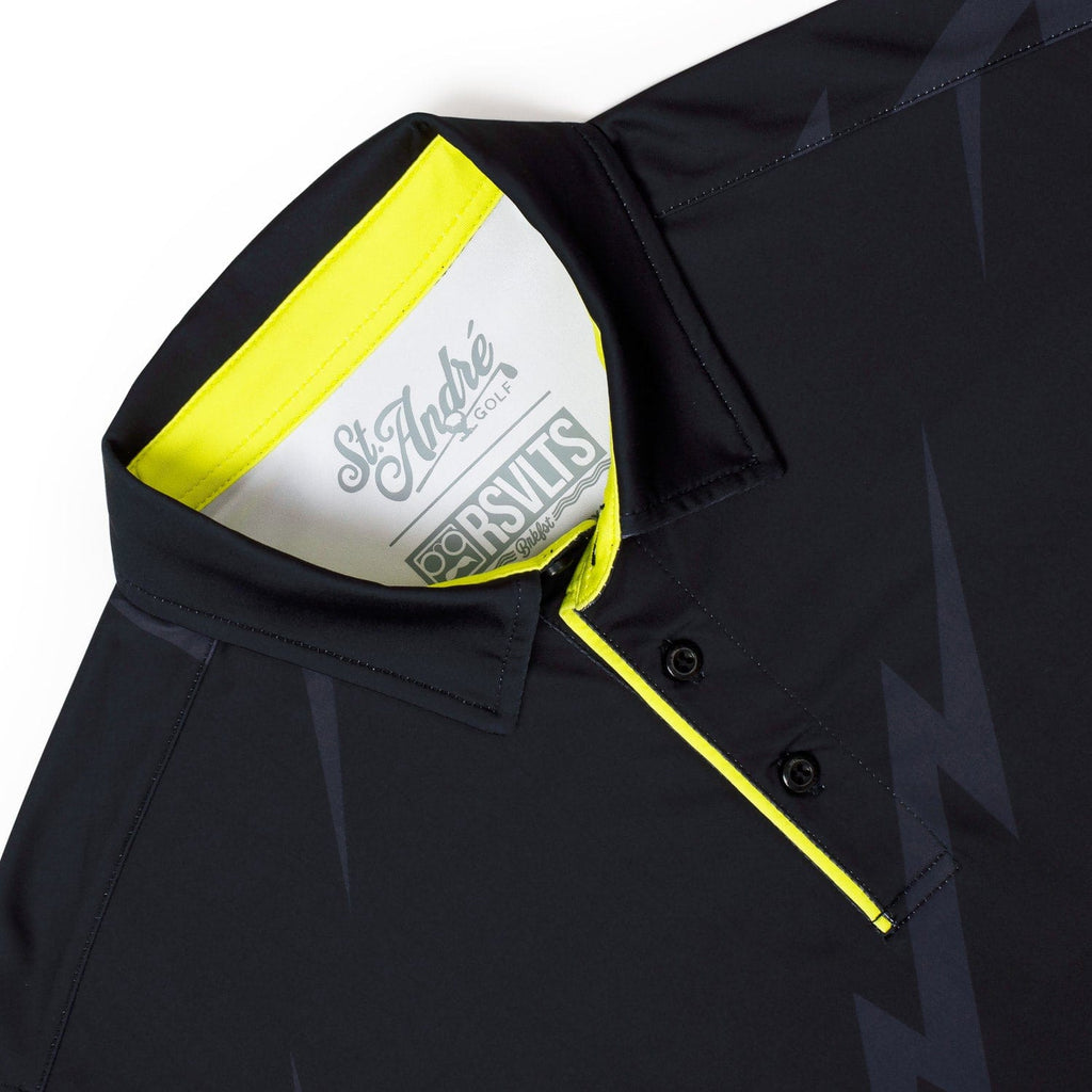 RSVLTS Black Bolt All-Day Polo in Black — detail 3