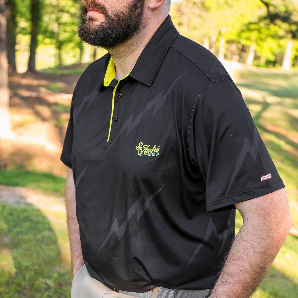 RSVLTS Black Bolt All-Day Polo in Black — detail 4
