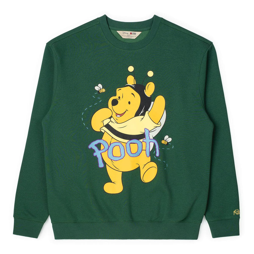 RSVLTS Bumble Bear Crewneck Sweatshirt in Green — front view