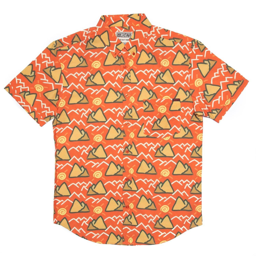 RSVLTS Cave Paint KUNUFLEX Short Sleeve Shirt in Orange — detail 3