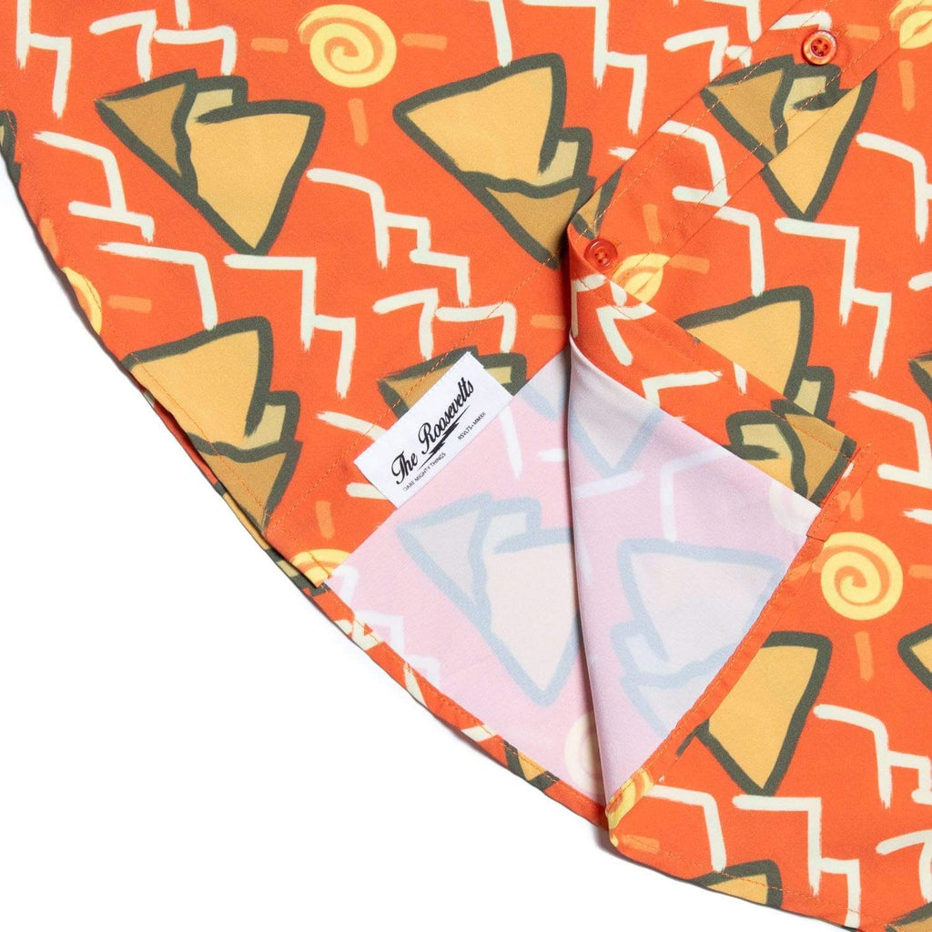 RSVLTS Cave Paint KUNUFLEX Short Sleeve Shirt in Orange — detail 8