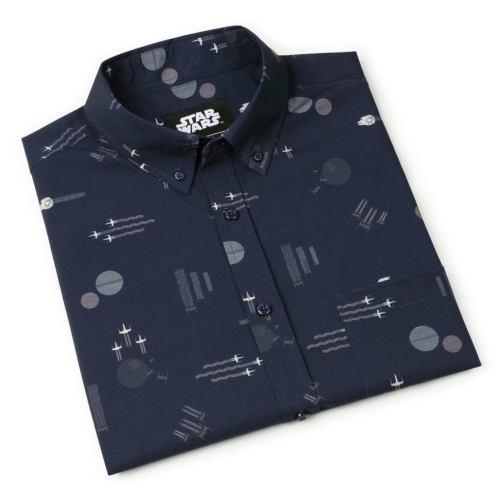 RSVLTS Echoes of Battle KUNUFLEX Short Sleeve Shirt in Black — detail 9