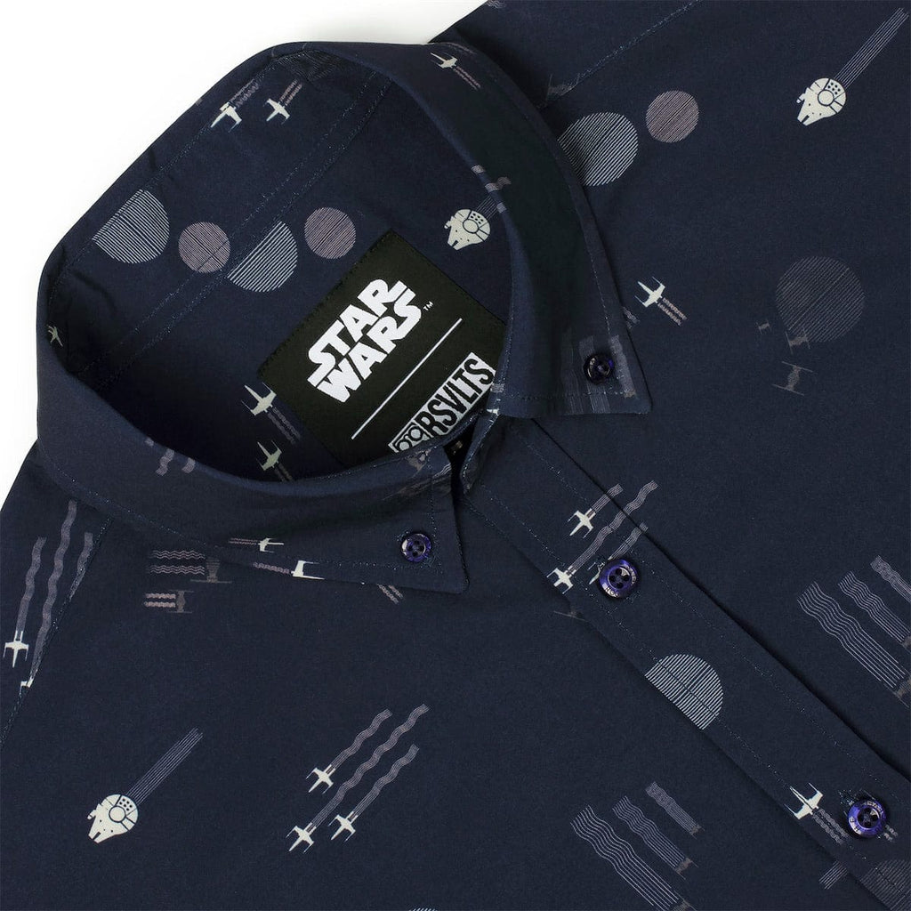 RSVLTS Echoes of Battle KUNUFLEX Short Sleeve Shirt in Black — detail 7