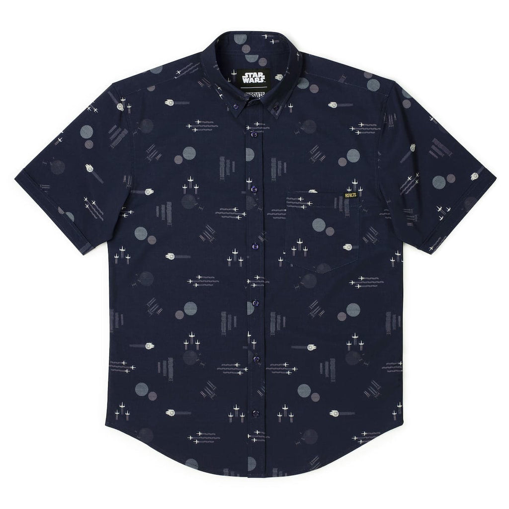 RSVLTS Echoes of Battle KUNUFLEX Short Sleeve Shirt in Black — detail 6