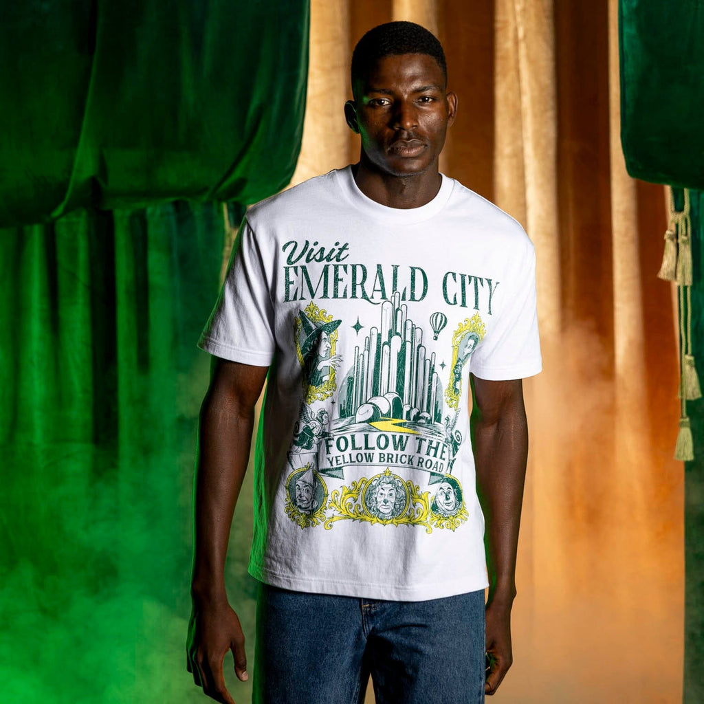 RSVLTS Visit Emerald City Vintage Crewneck Tee in White — detail 3