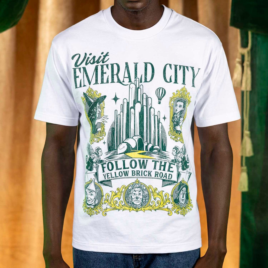 RSVLTS Visit Emerald City Vintage Crewneck Tee in White — detail 5
