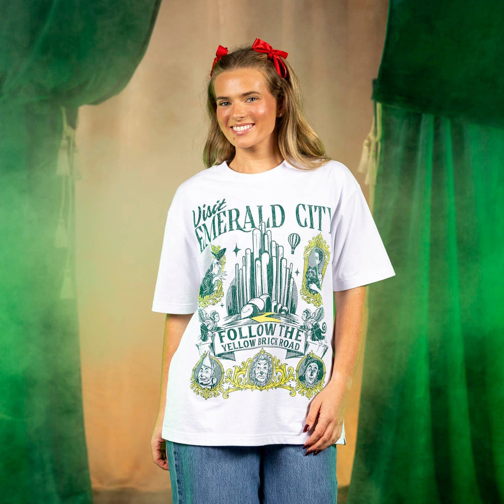 RSVLTS Visit Emerald City Vintage Crewneck Tee in White — detail 4
