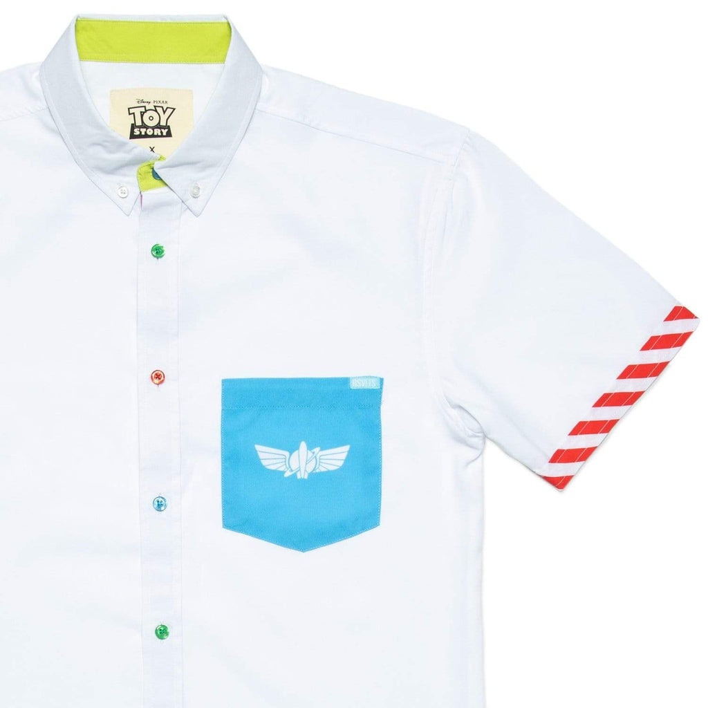 RSVLTS Space Ranger KUNUFLEX Short Sleeve Shirt in White — front view