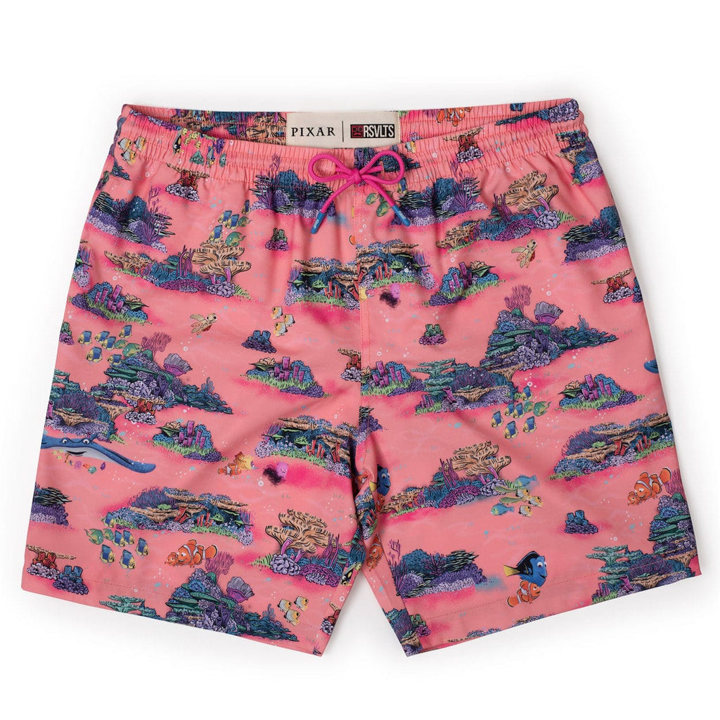 RSVLTS Anemone-nie Hybrid Shorts in Pink — front view