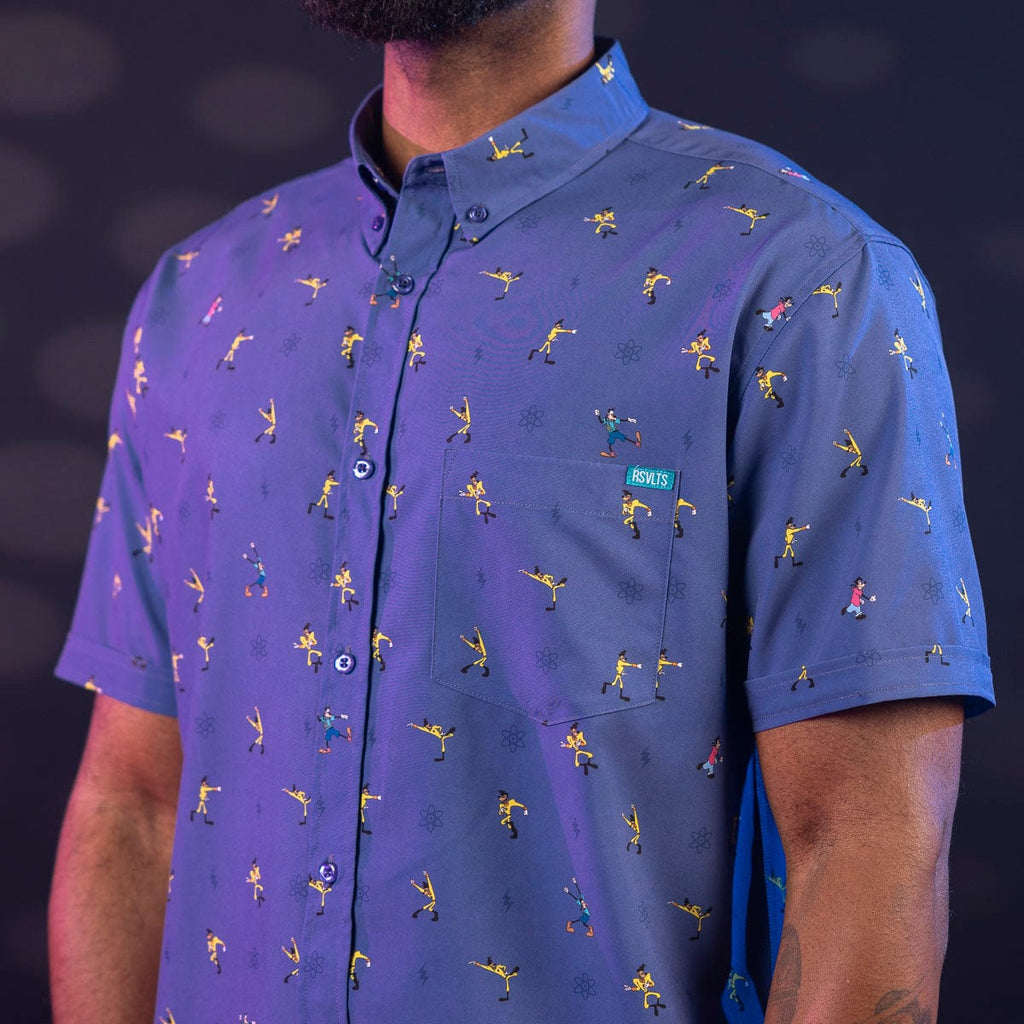 RSVLTS The Perfect Cast KUNUFLEX Short Sleeve Shirt in Purple — detail 5