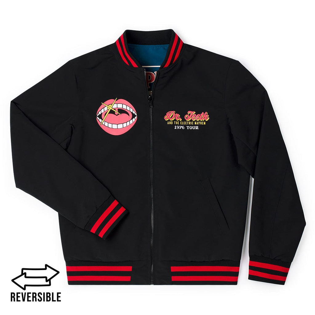 RSVLTS Dr. Teeth 1976 Tour Reversible Bomber Jacket in Black — front view