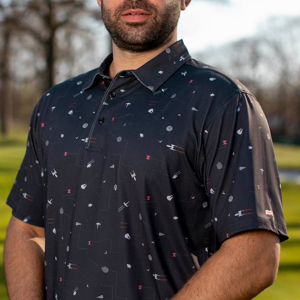 RSVLTS Stay On Target All-Day Polo in Black — detail 2