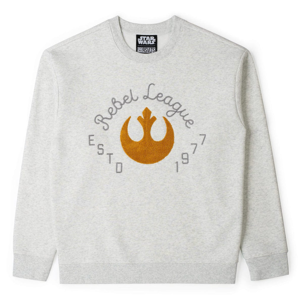 RSVLTS Rebel League Crewneck Sweatshirt in Gray — front view