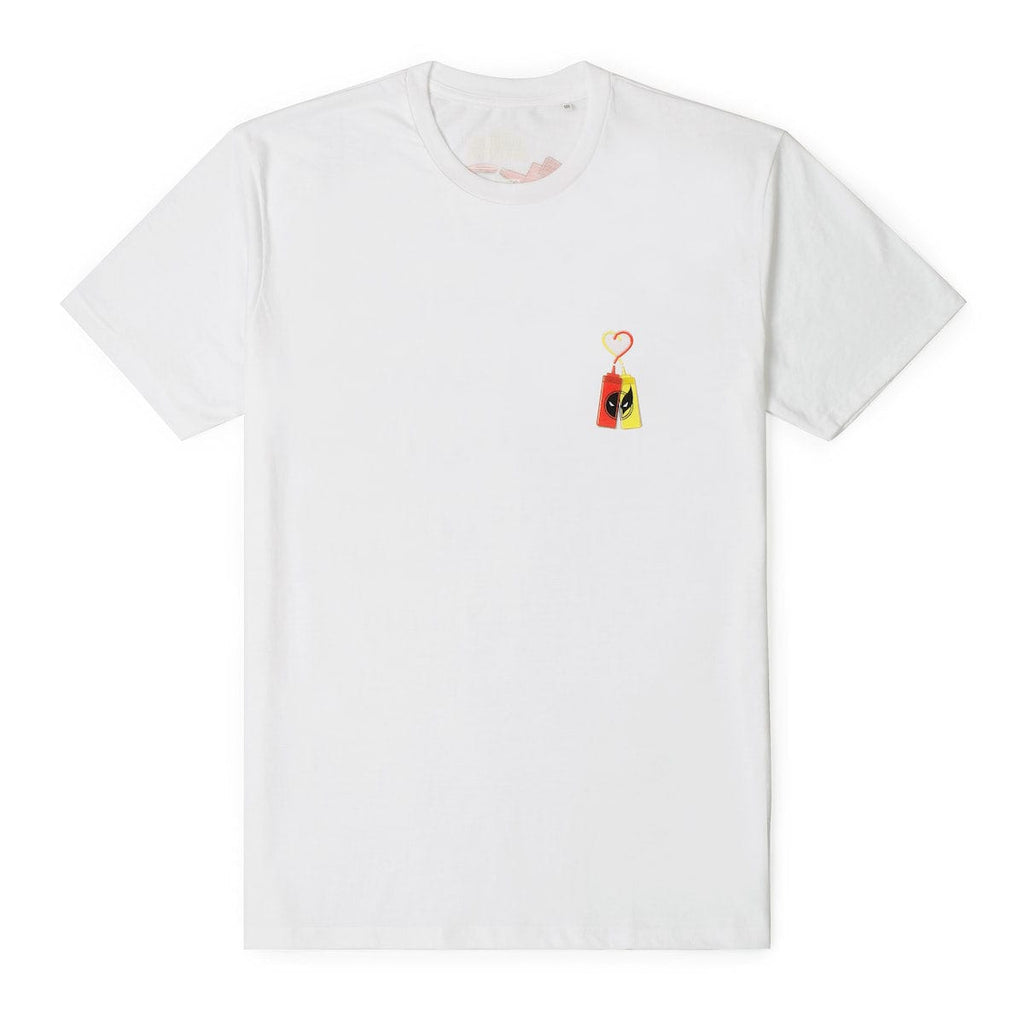 RSVLTS Ketchup and Mustard Crewneck Tee in White — detail 3