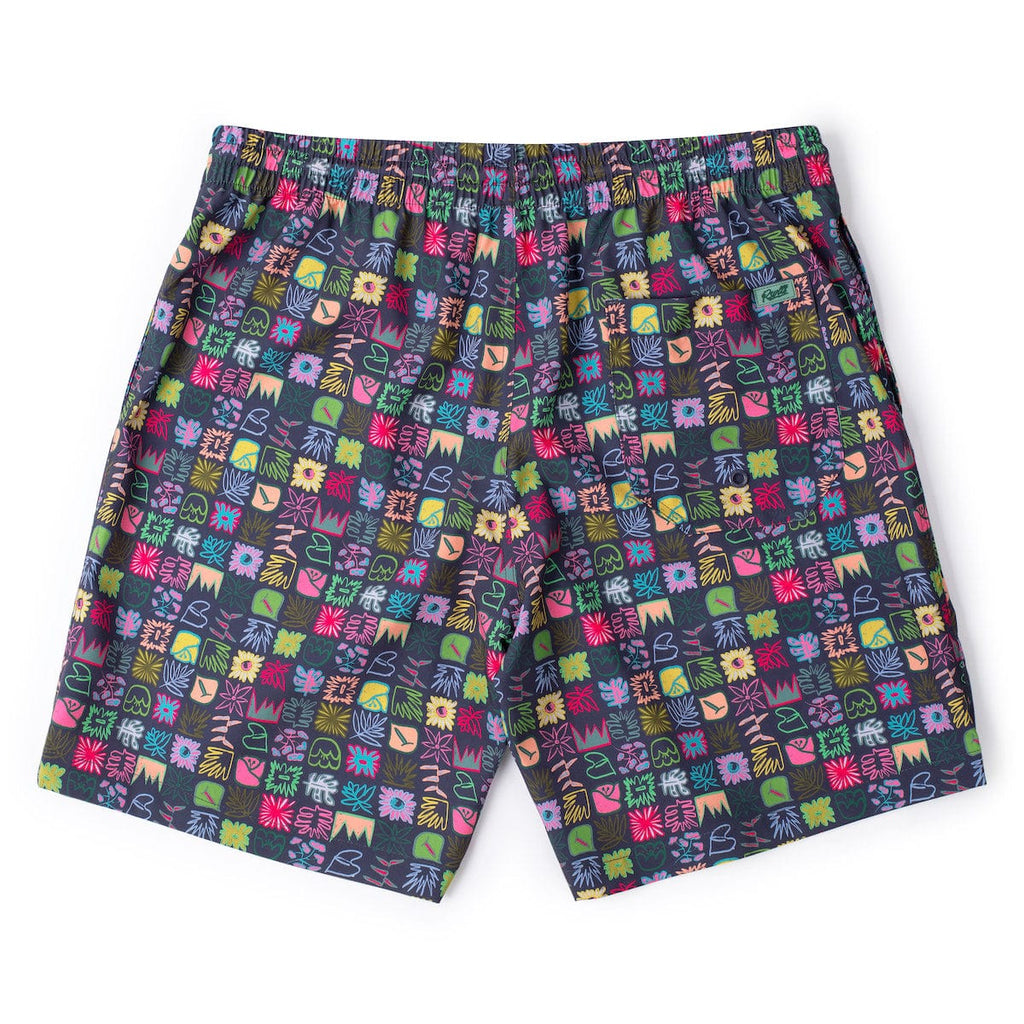 RSVLTS Scribble Squares Hybrid Shorts in Multicolor — detail 6