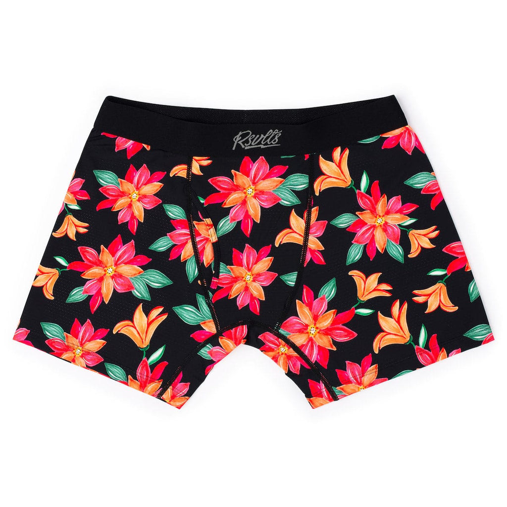 RSVLTS Moon Garden (Orange) Single-Pack Boxer Briefs in Black — detail 2