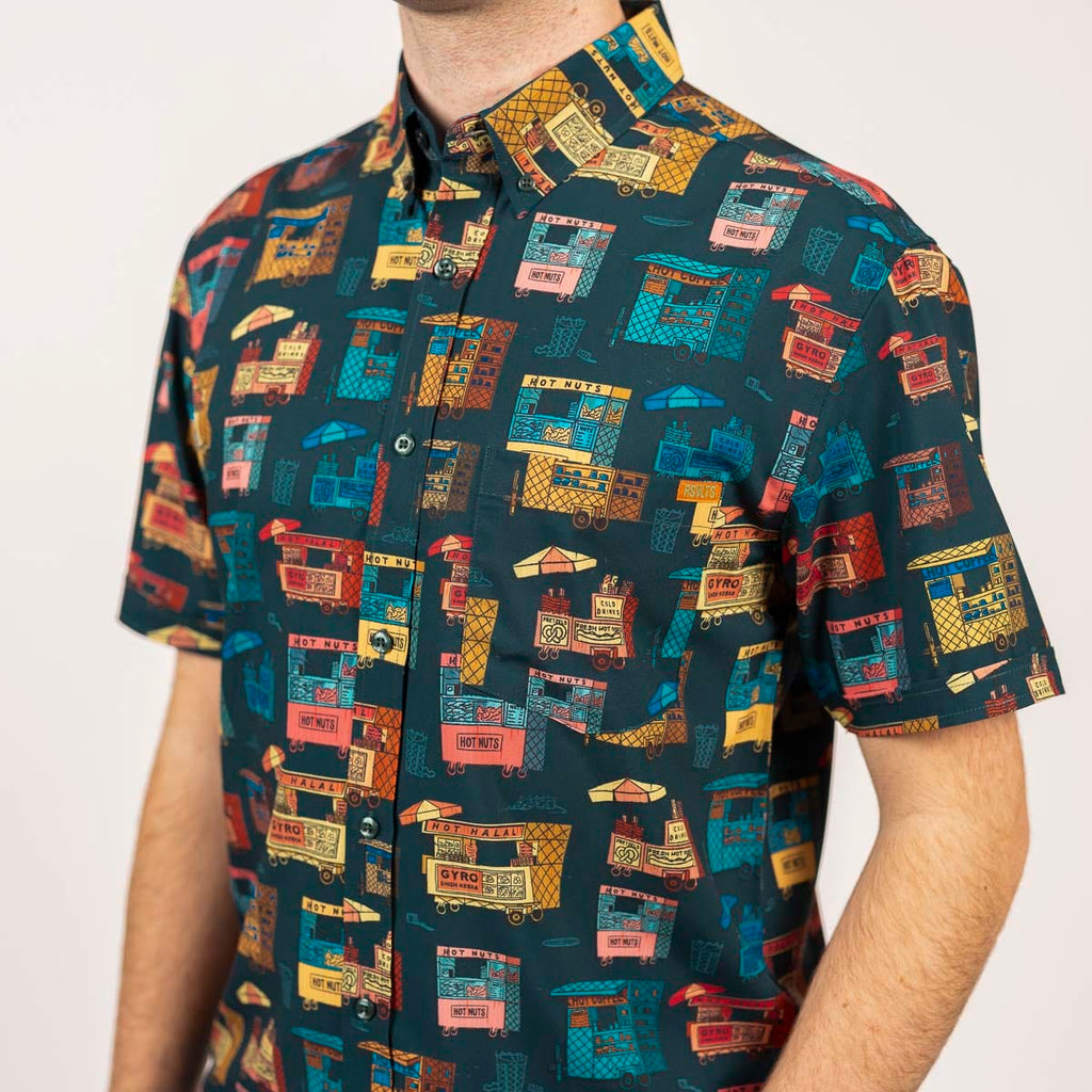 RSVLTS A La Cart KUNUFLEX Short Sleeve Shirt in Green — front view