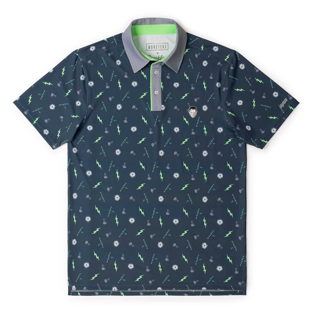 RSVLTS Bolts & Volts All-Day Polo in Blue — front view