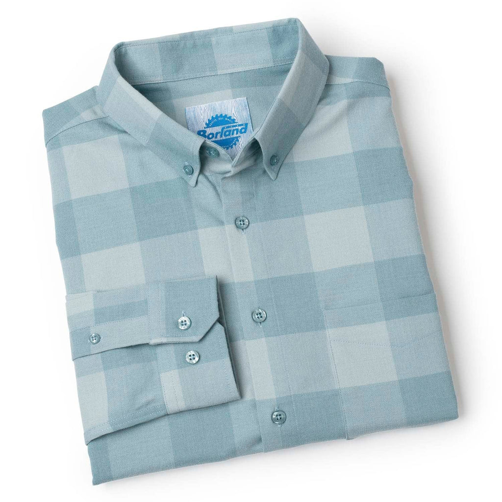 RSVLTS Flanny Tanner BorlandFlex Long Sleeve Flannel in Blue — detail 8