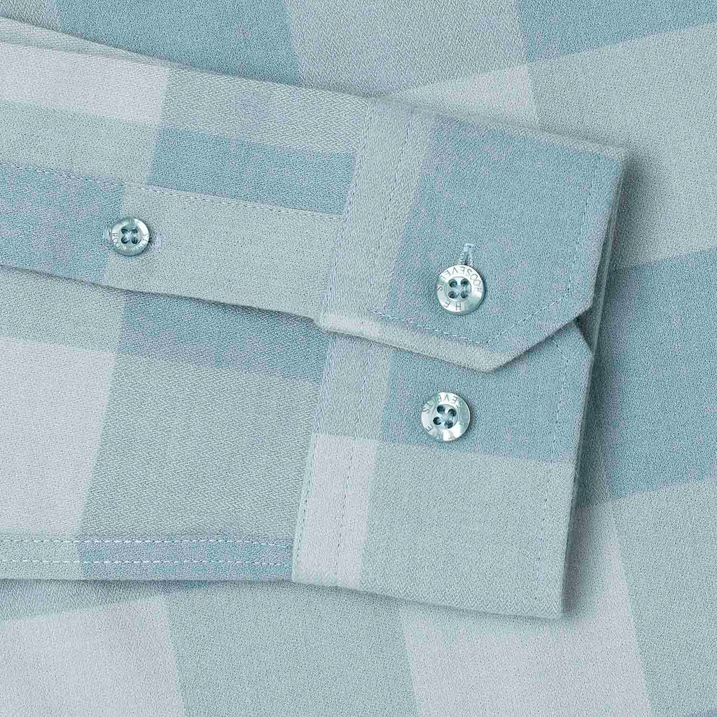 RSVLTS Flanny Tanner BorlandFlex Long Sleeve Flannel in Blue — detail 6