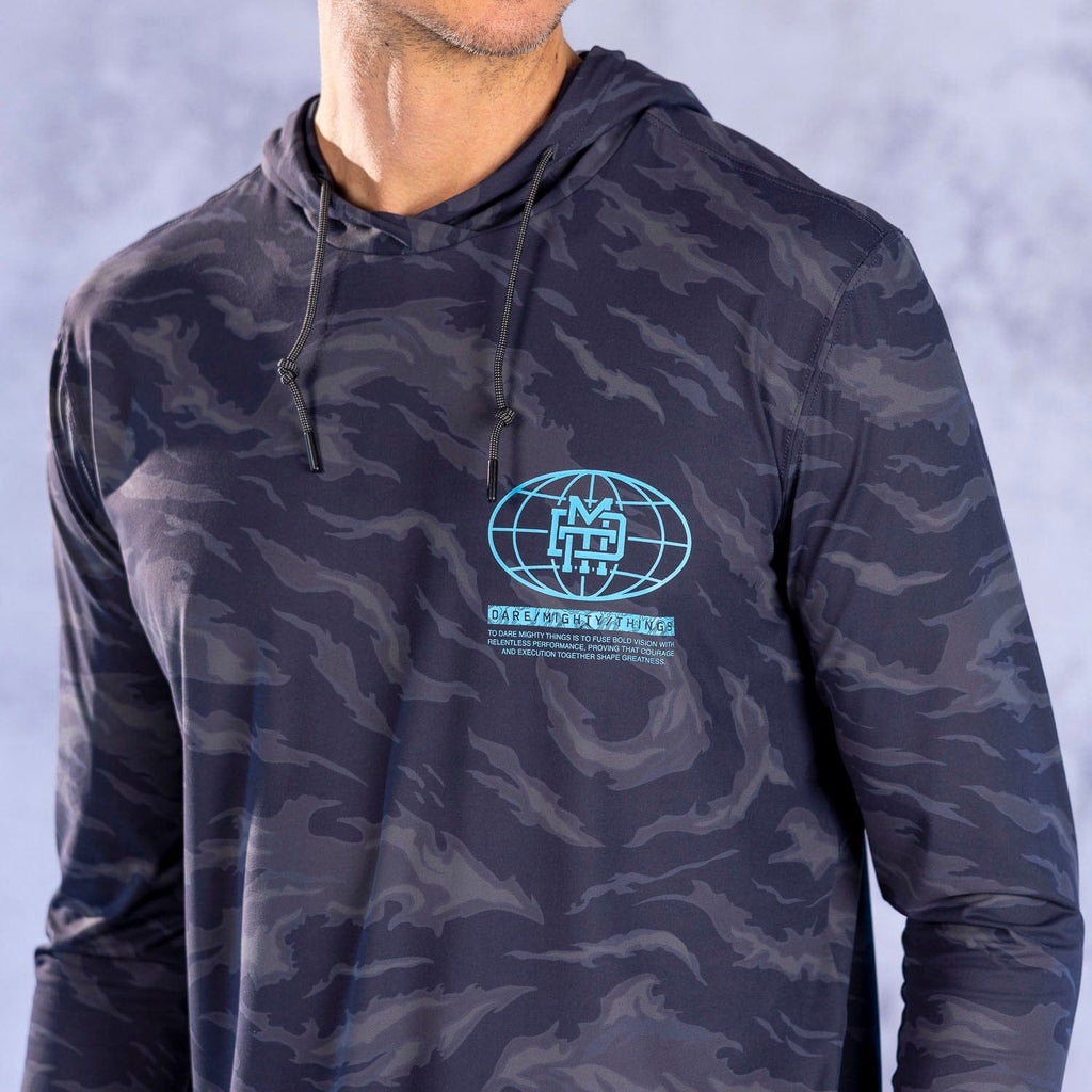 RSVLTS Dare Mighty Things Corp. Performance Hoodie in Gray — detail 7