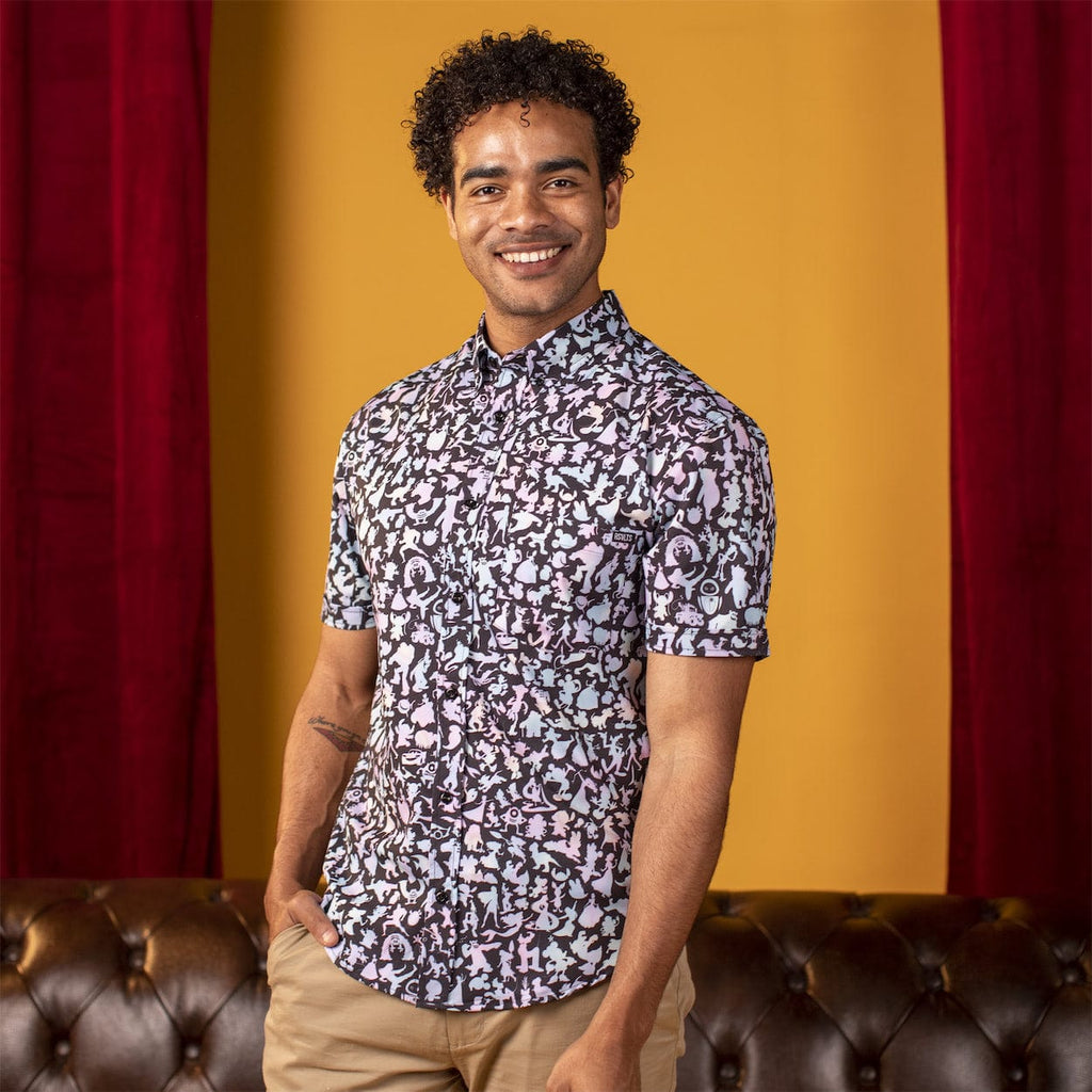 RSVLTS Pastel Pals KUNUFLEX Short Sleeve Shirt in Black — detail 9