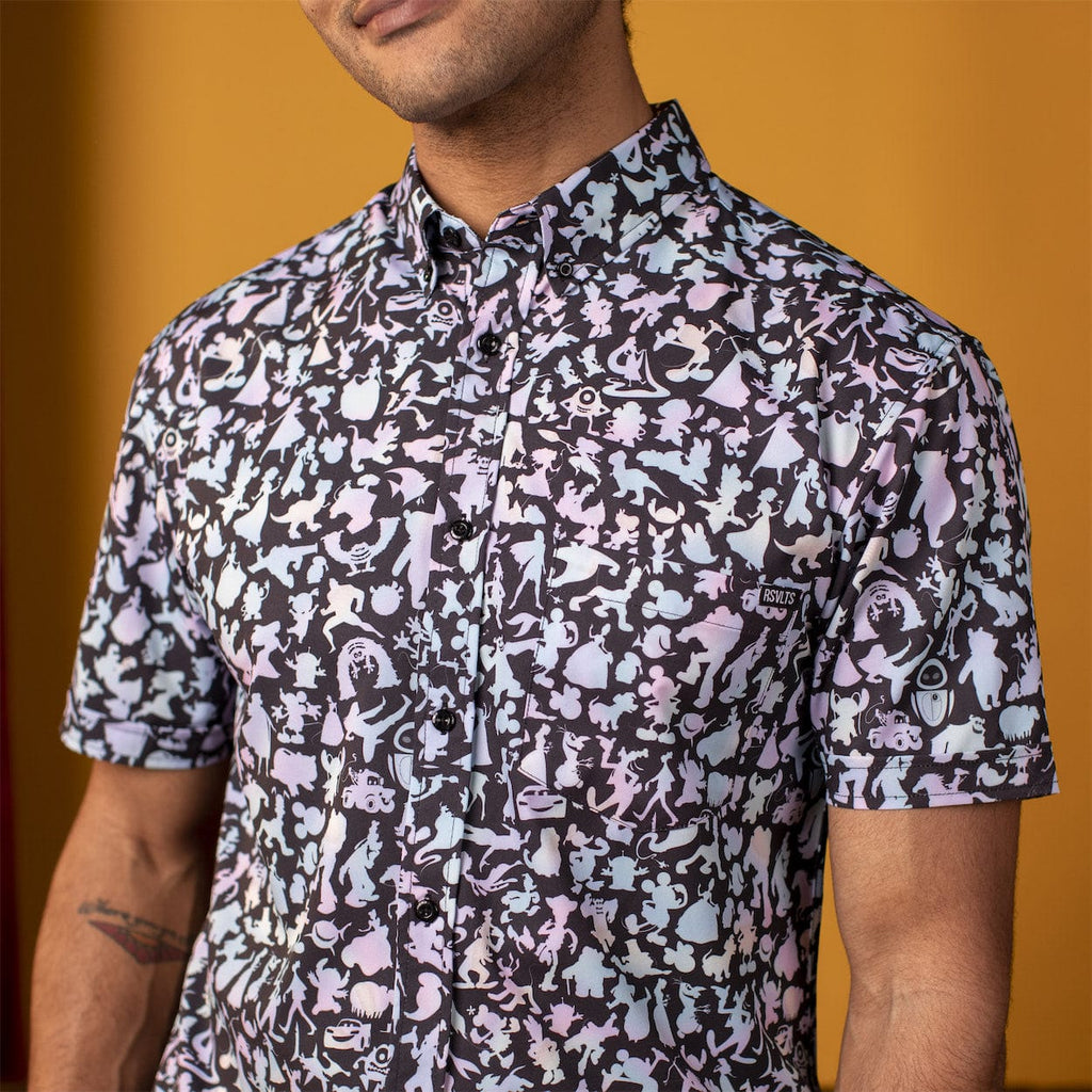 RSVLTS Pastel Pals KUNUFLEX Short Sleeve Shirt in Black — detail 2
