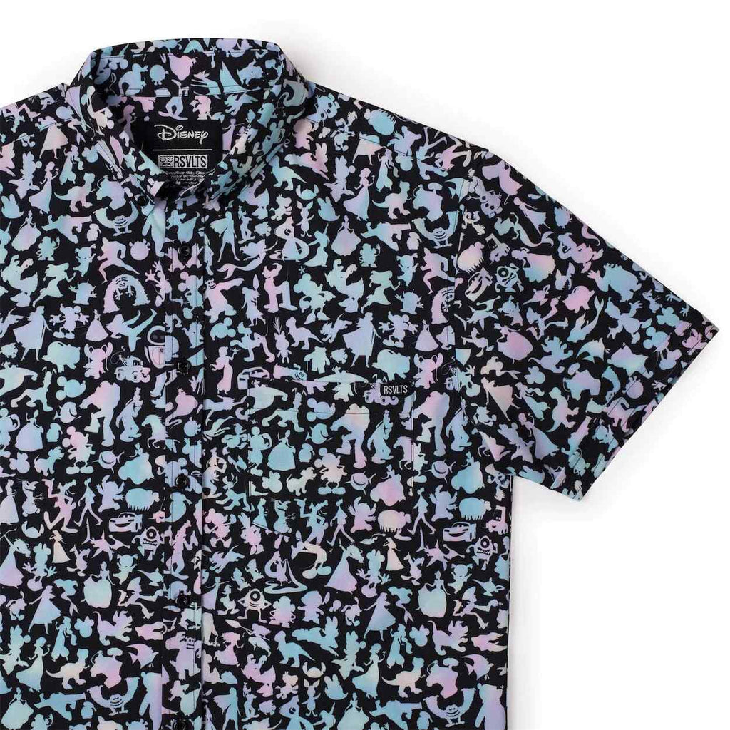 RSVLTS Pastel Pals KUNUFLEX Short Sleeve Shirt in Black — detail 3