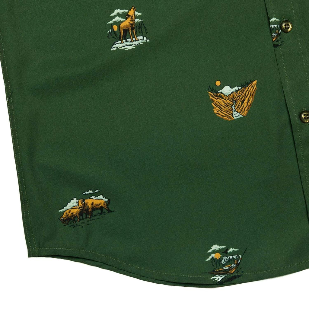 RSVLTS Yellowstone KUNUFLEX Short Sleeve Shirt in Green — detail 4