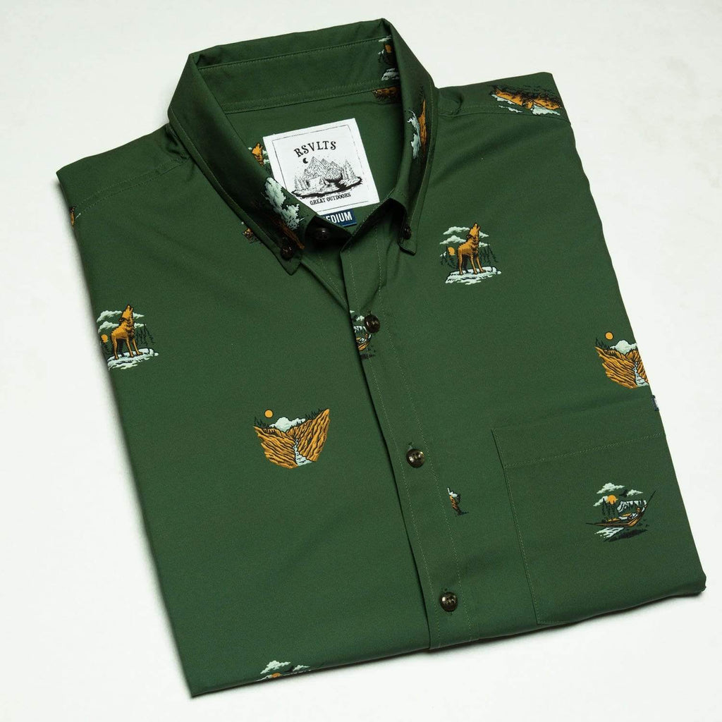RSVLTS Yellowstone KUNUFLEX Short Sleeve Shirt in Green — detail 7