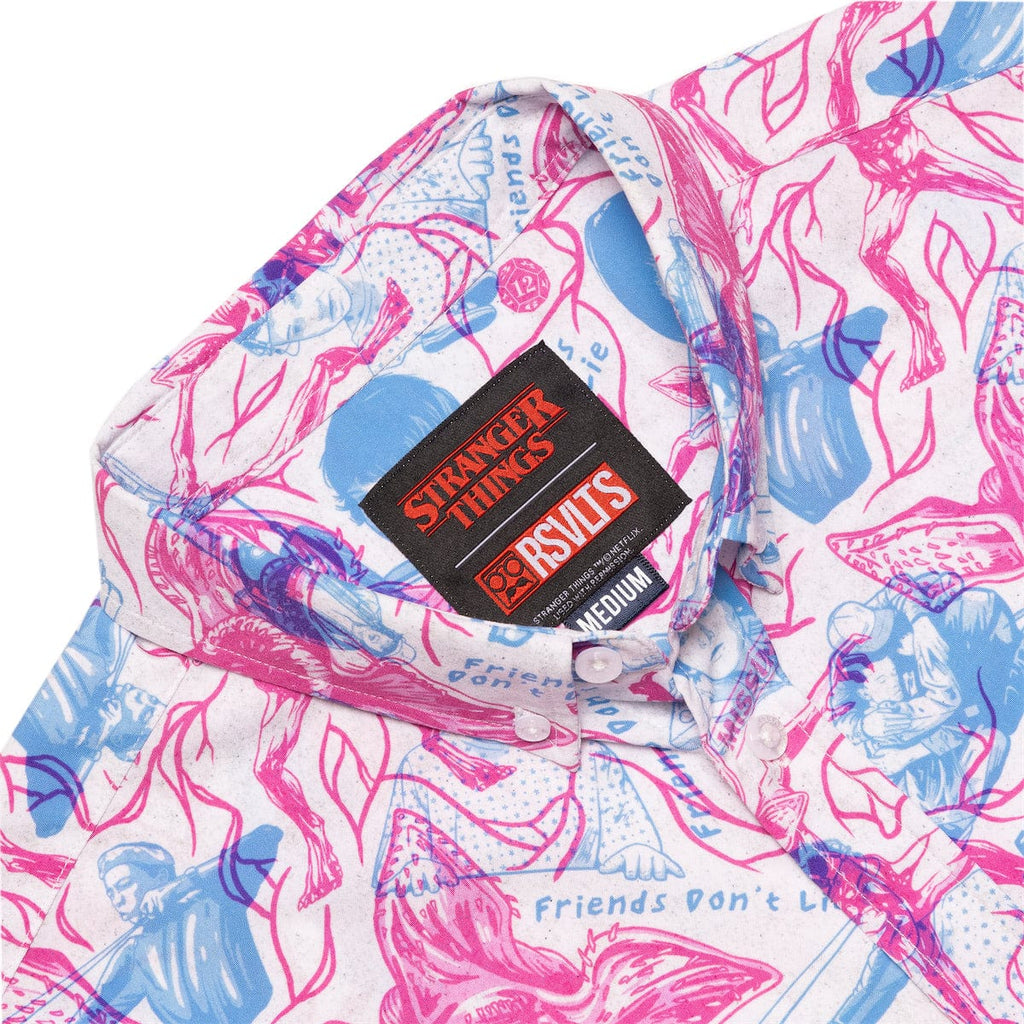 RSVLTS Friends Don't Lie KUNUFLEX Short Sleeve Shirt in Blue — detail 11