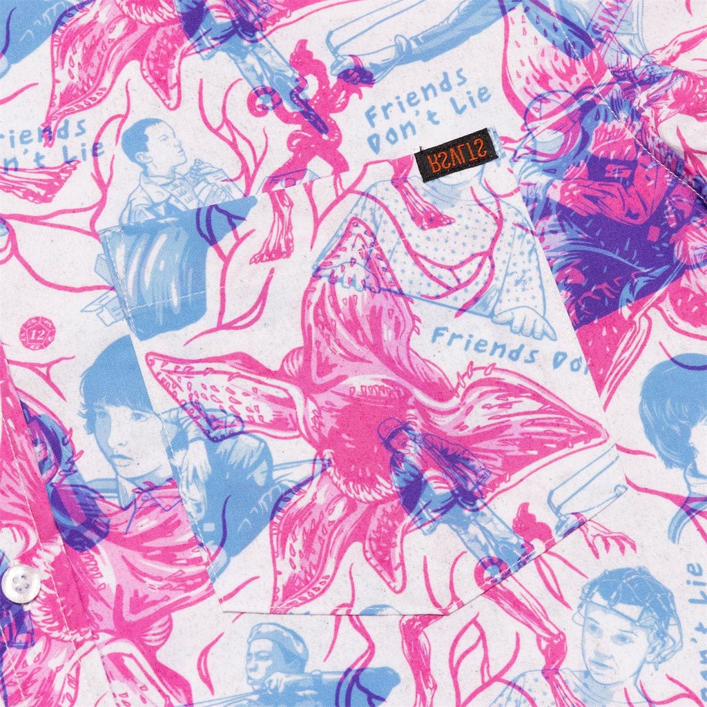 RSVLTS Friends Don't Lie KUNUFLEX Short Sleeve Shirt in Blue — detail 7