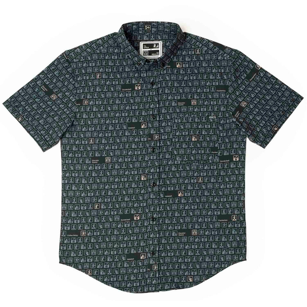RSVLTS Scranton Olympiad KUNUFLEX Short Sleeve Shirt in Black — detail 3