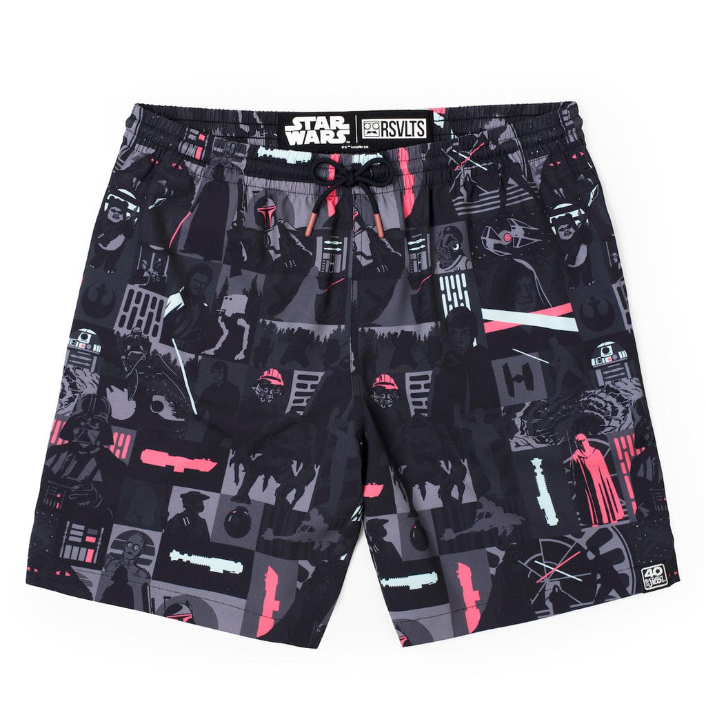 RSVLTS Trilogy’s End Hybrid Shorts in Black — front view