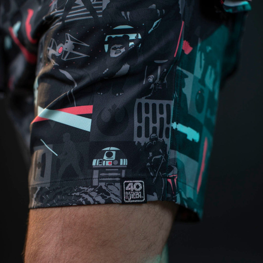 RSVLTS Trilogy’s End Hybrid Shorts in Black — detail 4