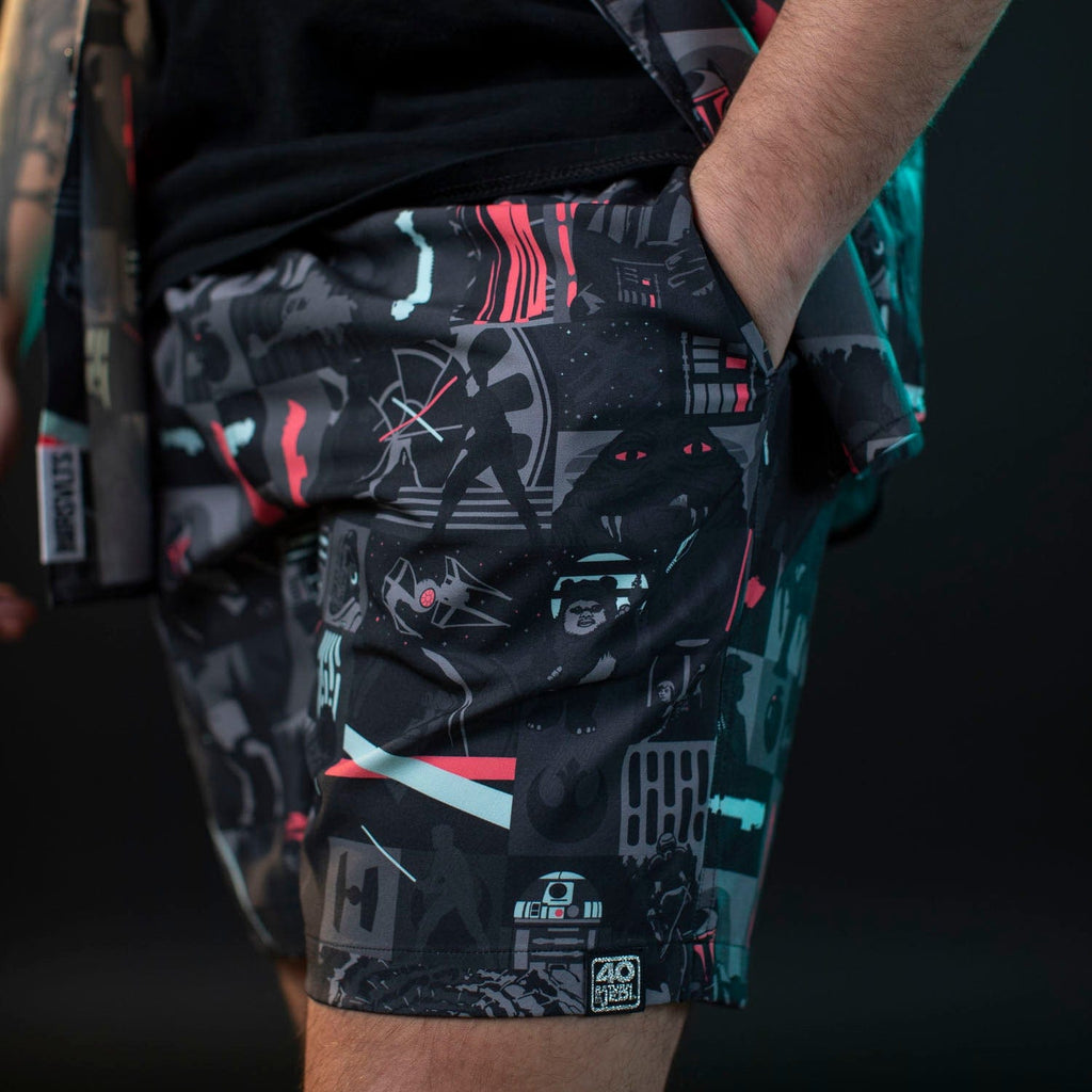 RSVLTS Trilogy’s End Hybrid Shorts in Black — detail 5