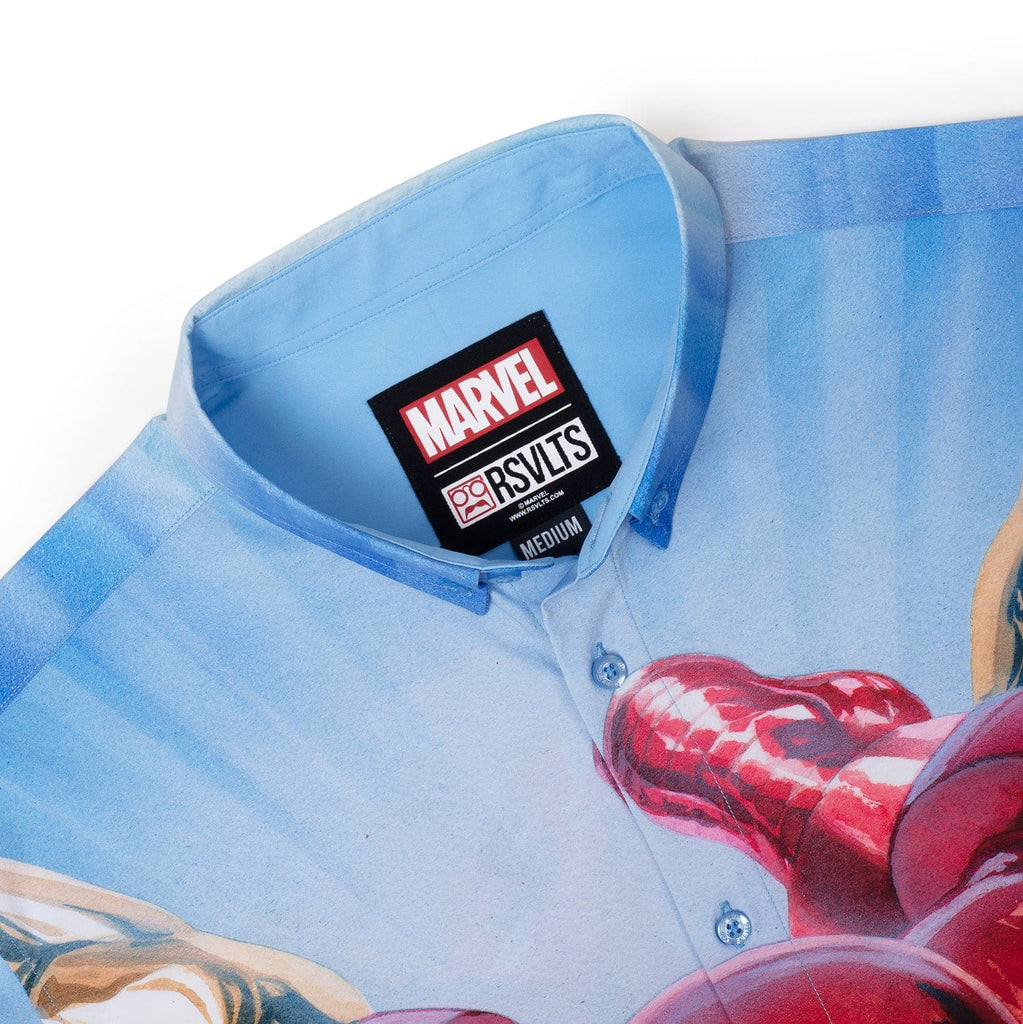 RSVLTS The Invincible KUNUFLEX Short Sleeve Shirt in Blue — detail 3
