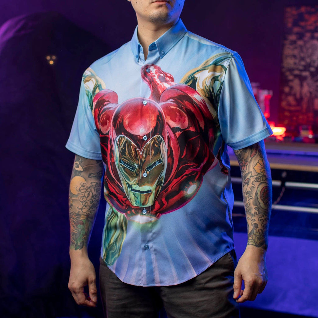 RSVLTS The Invincible KUNUFLEX Short Sleeve Shirt in Blue — detail 2