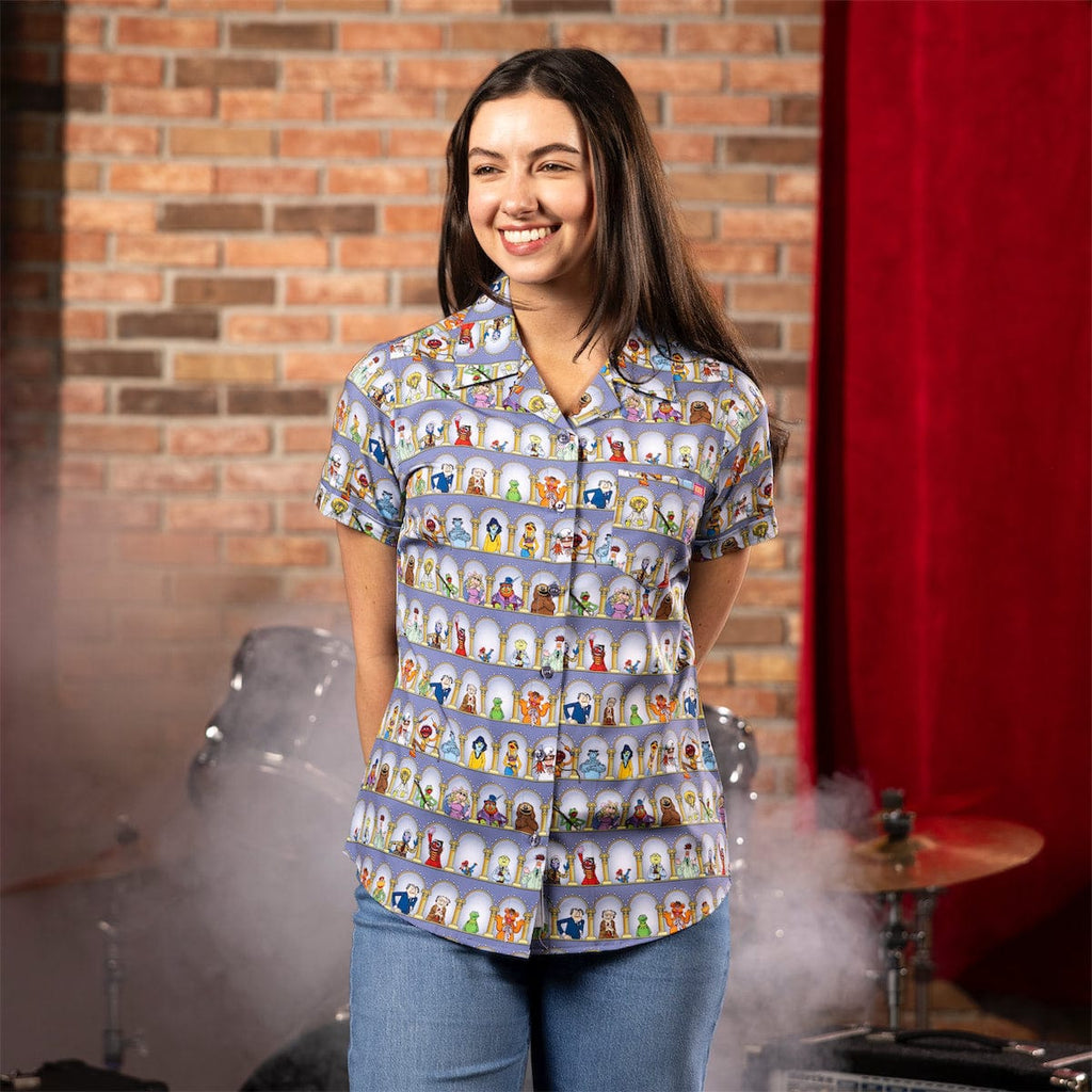 RSVLTS Light the Lights Women's KUNUFLEX Short Sleeve Shirt in Gray — detail 6