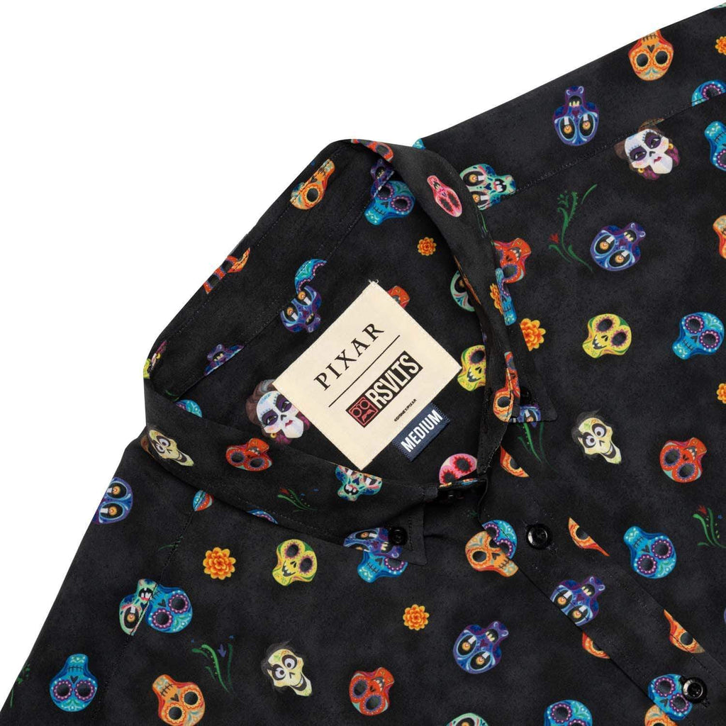 RSVLTS Calavera KUNUFLEX Short Sleeve Shirt in Black — detail 5